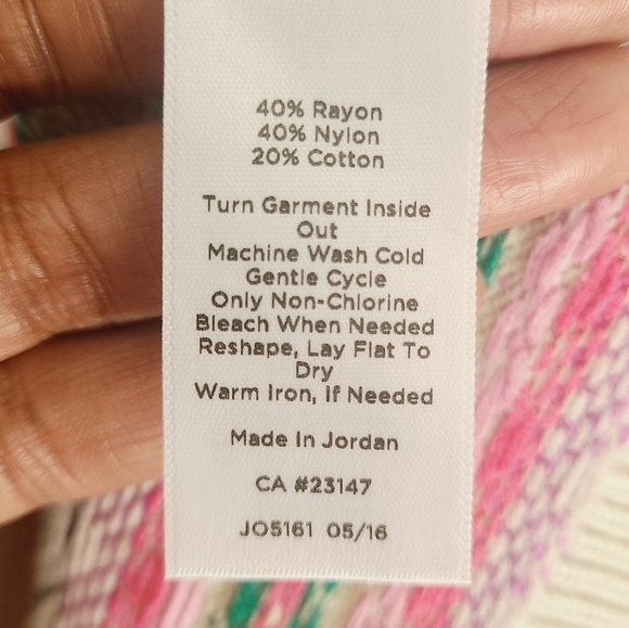 Talbots Petite | Women's Pink Fair Isle Back Zipper Cardigan Sweater (Size P) - Picture 5 of 15